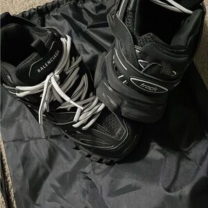Balenciaga Men's Black and White Track Runners